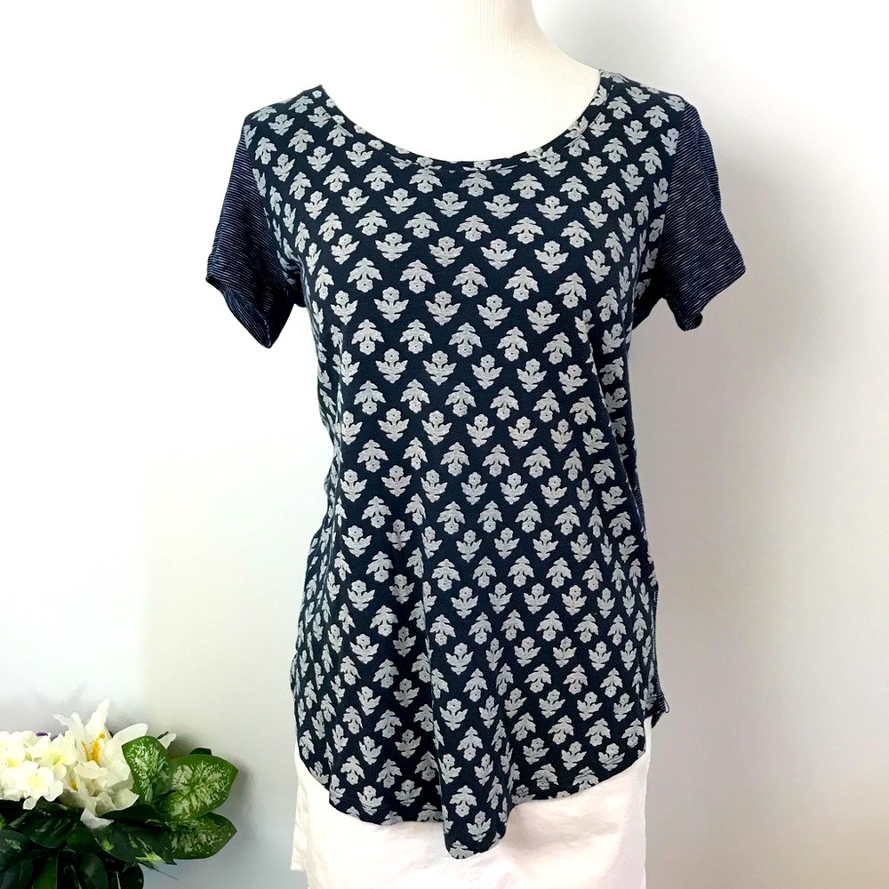Lucky Brand Block Print Scoop Neck Tee
